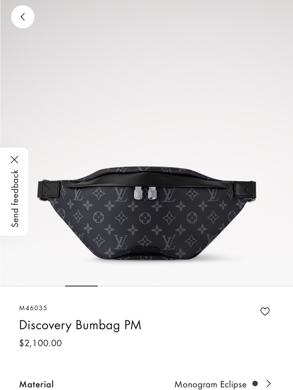 Louis Vuitton Monogram Eclipse Discovery Bumbag PM in Dark Gray and Black